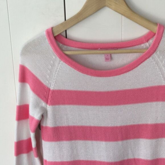Lilly Pulitzer Sweaters - Lilly Pulitzer Paige Horizontal Stripe Sweater Size Small Pink White Tunic Beach